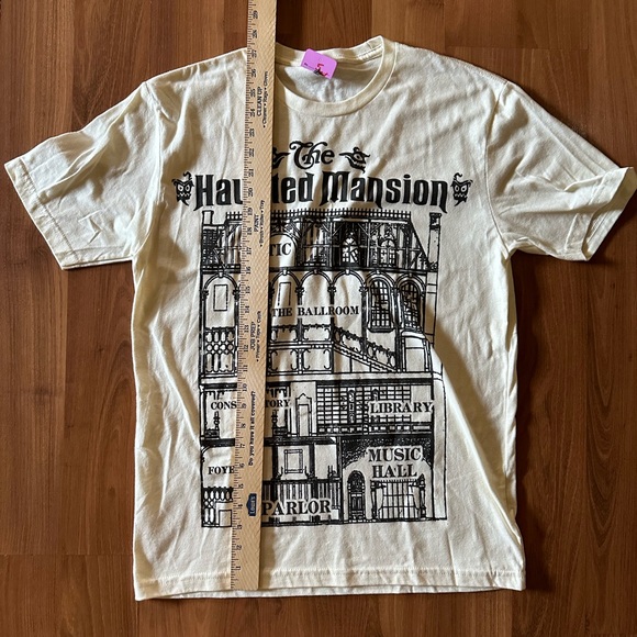NWT Disney Haunted Mansion Blueprint T-Shirt size medium Hot Topic Halloween 🎃 - Picture 5 of 6